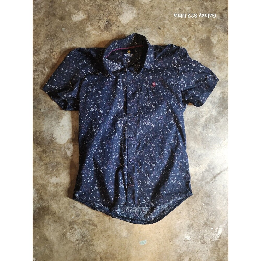 Royal country of Berkshire Polo Club Shirt Size M Navy Floral